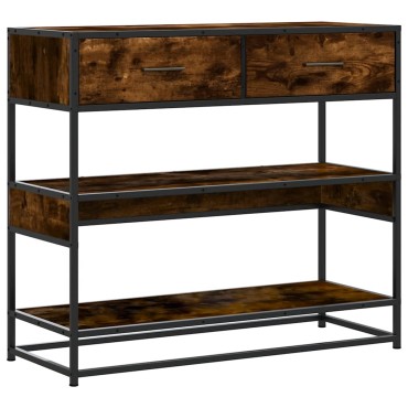 vidaXL Τραπέζι Κονσόλα Καπνιστή Δρυς 90x35x80cm Επεξεργασμένο Ξύλο 1 τεμ.
