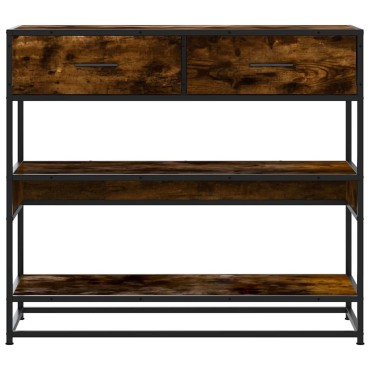 vidaXL Τραπέζι Κονσόλα Καπνιστή Δρυς 90x35x80cm Επεξεργασμένο Ξύλο 1 τεμ.
