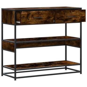 vidaXL Τραπέζι Κονσόλα Καπνιστή Δρυς 90x35x80cm Επεξεργασμένο Ξύλο 1 τεμ.