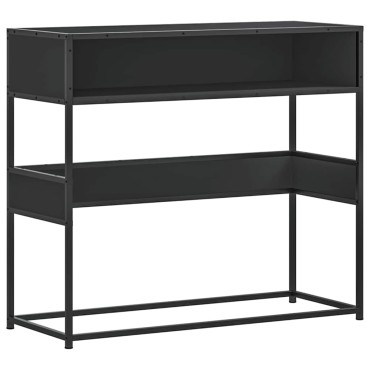 vidaXL Τραπέζι Κονσόλα Μαύρο 90x35x80cm Επεξεργασμένο Ξύλο 1 τεμ.