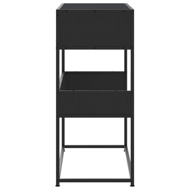 vidaXL Τραπέζι Κονσόλα Μαύρο 90x35x80cm Επεξεργασμένο Ξύλο 1 τεμ.