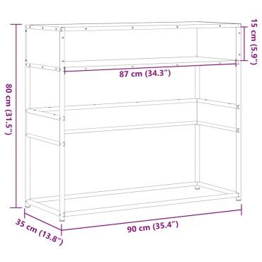 vidaXL Τραπέζι Κονσόλα Μαύρο 90x35x80cm Επεξεργασμένο Ξύλο 1 τεμ.