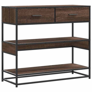 vidaXL Τραπέζι Κονσόλα Καφέ Δρυς 90x35x80cm Επεξεργασμένο Ξύλο 1 τεμ.