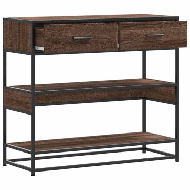 vidaXL Τραπέζι Κονσόλα Καφέ Δρυς 90x35x80cm Επεξεργασμένο Ξύλο 1 τεμ.