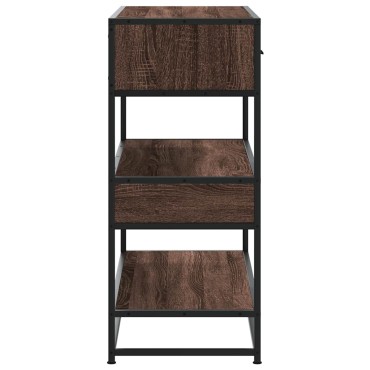 vidaXL Τραπέζι Κονσόλα Καφέ Δρυς 90x35x80cm Επεξεργασμένο Ξύλο 1 τεμ.