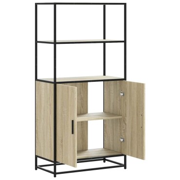 vidaXL Highboard Δρυς sonoma 68x35x139cm Επεξεργασμένο ξύλο μέταλλο 1 τεμ.