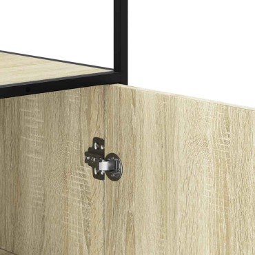 vidaXL Highboard Δρυς sonoma 68x35x139cm Επεξεργασμένο ξύλο μέταλλο 1 τεμ.