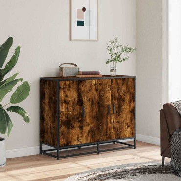 vidaXL Sideboard Καπνιστή δρυς 94x35x76cm Κατασκευασμένο ξύλο 1 τεμ.