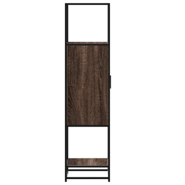 vidaXL Highboard καφέ δρυς Κατασκευασμένο ξύλο και μέταλλο 35,5x35x139 cm 1 τεμ.