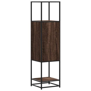 vidaXL Highboard καφέ δρυς Κατασκευασμένο ξύλο και μέταλλο 35,5x35x139 cm 1 τεμ.