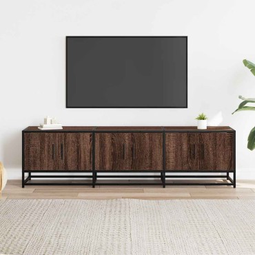 vidaXL Έπιπλο Τηλεόρασης Καφέ Δρυς 150x35x41cm Επεξ. Ξύλο/Μέταλλο