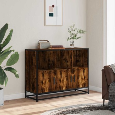 vidaXL Sideboard Καπνιστή δρυς 100x35x76cm Κατασκευασμένο ξύλο 1 τεμ.