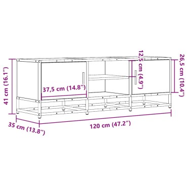 ντουλάπι τηλεόρασης vidaXL Γκρι Sonoma 120x35x41cm