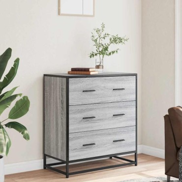 vidaXL Sideboard Grey Sonoma Κατασκευασμένο ξύλο και μέταλλο 68x35x76 cm 1 τεμ.