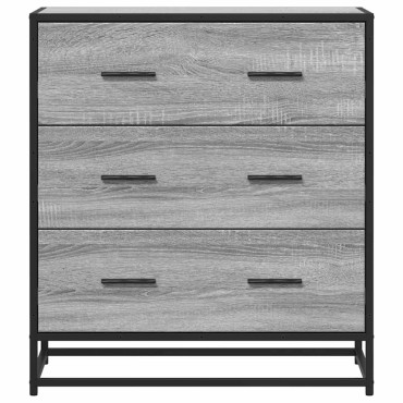 vidaXL Sideboard Grey Sonoma Κατασκευασμένο ξύλο και μέταλλο 68x35x76 cm 1 τεμ.