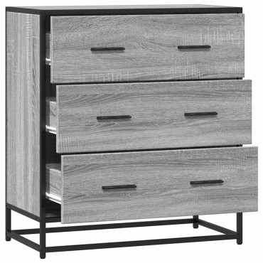vidaXL Sideboard Grey Sonoma Κατασκευασμένο ξύλο και μέταλλο 68x35x76 cm 1 τεμ.