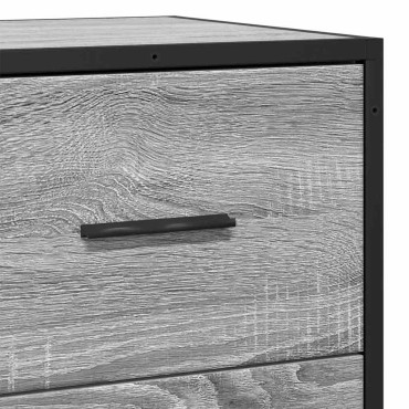 vidaXL Sideboard Grey Sonoma Κατασκευασμένο ξύλο και μέταλλο 68x35x76 cm 1 τεμ.