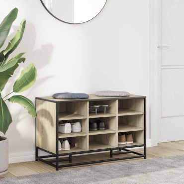 Πάγκος παπουτσιών vidaXL Sonoma Oak 84x40x53,5cm