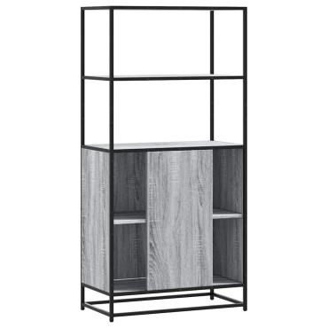 vidaXL Highboard Grey Sonoma Κατασκευασμένο ξύλο και μέταλλο 68x35x139cm 1 τεμ.