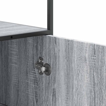 vidaXL Highboard Grey Sonoma Κατασκευασμένο ξύλο και μέταλλο 68x35x139cm 1 τεμ.