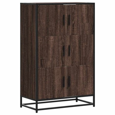 vidaXL Highboard καφέ δρυς Κατασκευασμένο ξύλο και μέταλλο 68x35x106,5cm 1 τεμ.