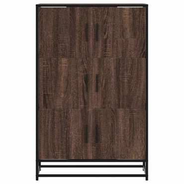 vidaXL Highboard καφέ δρυς Κατασκευασμένο ξύλο και μέταλλο 68x35x106,5cm 1 τεμ.
