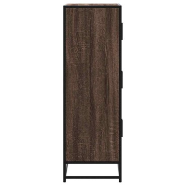 vidaXL Highboard καφέ δρυς Κατασκευασμένο ξύλο και μέταλλο 68x35x106,5cm 1 τεμ.