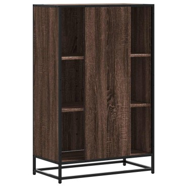 vidaXL Highboard καφέ δρυς Κατασκευασμένο ξύλο και μέταλλο 68x35x106,5cm 1 τεμ.