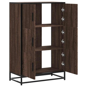 vidaXL Highboard καφέ δρυς Κατασκευασμένο ξύλο και μέταλλο 68x35x106,5cm 1 τεμ.