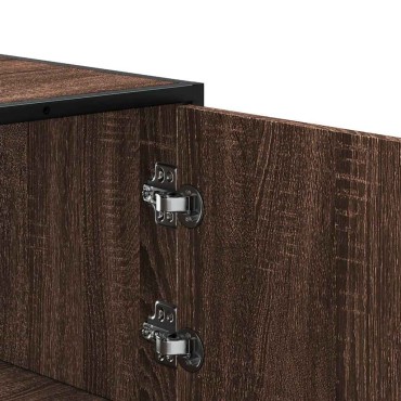 vidaXL Highboard καφέ δρυς Κατασκευασμένο ξύλο και μέταλλο 68x35x106,5cm 1 τεμ.