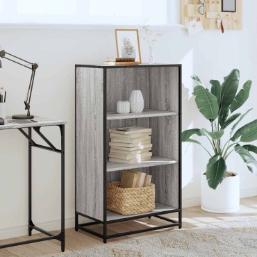 vidaXL Ντουλάπι βιβλίων Γκρι Sonoma 60x35x107,5cm Κατασκευασμένο ξύλο 1 τεμ.