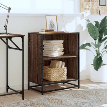 vidaXL Ντουλάπι βιβλίων καφέ δρυς 60x35x76cm Ξύλινο μηχανουργικό ξύλο 1 τεμ.