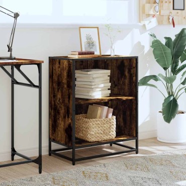 vidaXL Ντουλάπι βιβλίων καπνιστή δρυς 60x35x76cm Κατασκευασμένο ξύλο 1 τεμ.