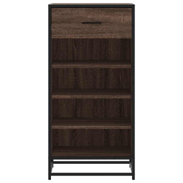 vidaXL Ράφι παπουτσιών καφέ δρυς 48x38x97,5cm Κατασκευασμένο ξύλο