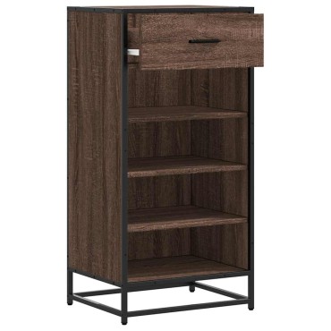 vidaXL Ράφι παπουτσιών καφέ δρυς 48x38x97,5cm Κατασκευασμένο ξύλο