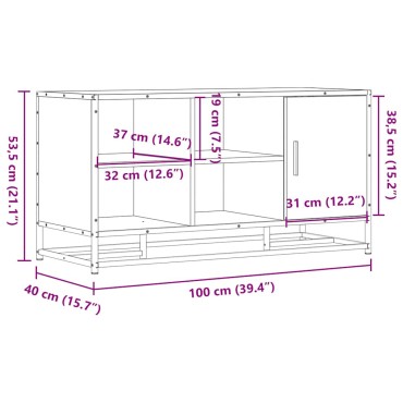 vidaXL Πάγκος παπουτσιών καφέ δρυς 100x40x53,5cm 1 τεμ.
