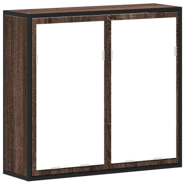 vidaXL ντουλάπι καθρέφτη μπάνιου καφέ δρυς 65x20x60cm