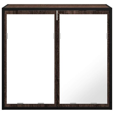 vidaXL ντουλάπι καθρέφτη μπάνιου καφέ δρυς 65x20x60cm