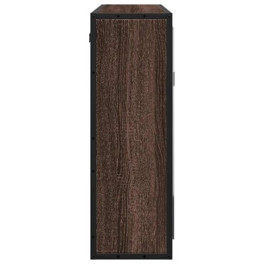 vidaXL ντουλάπι καθρέφτη μπάνιου καφέ δρυς 65x20x60cm