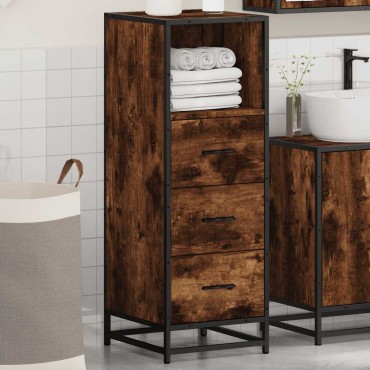 vidaXL Ντουλάπι μπάνιου καπνιστή βελανιδιά 35x37,5x100cm