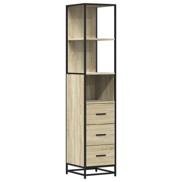vidaXL Ντουλάπι μπάνιου Sonoma Oak 35x37,5x166cm Κατασκευασμένο ξύλο