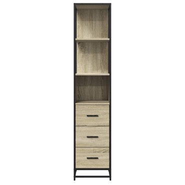 vidaXL Ντουλάπι μπάνιου Sonoma Oak 35x37,5x166cm Κατασκευασμένο ξύλο