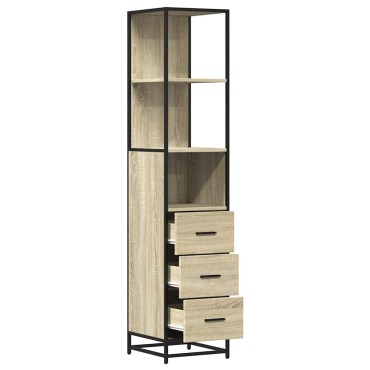 vidaXL Ντουλάπι μπάνιου Sonoma Oak 35x37,5x166cm Κατασκευασμένο ξύλο