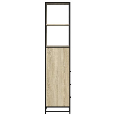 vidaXL Ντουλάπι μπάνιου Sonoma Oak 35x37,5x166cm Κατασκευασμένο ξύλο