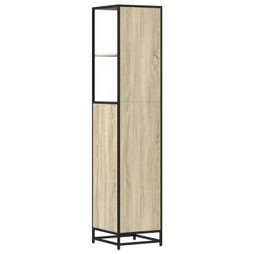 vidaXL Ντουλάπι μπάνιου Sonoma Oak 35x37,5x166cm Κατασκευασμένο ξύλο