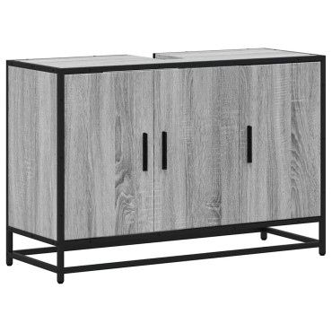 vidaXL Ντουλάπι νιπτήρα μπάνιου γκρι Sonoma 90x33x60cm
