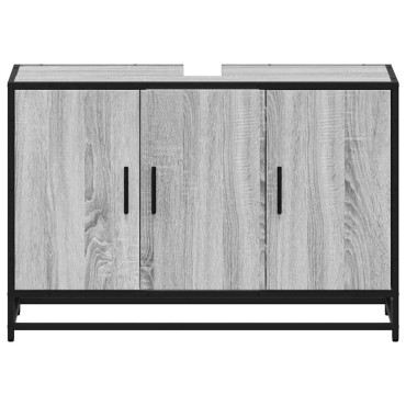 vidaXL Ντουλάπι νιπτήρα μπάνιου γκρι Sonoma 90x33x60cm