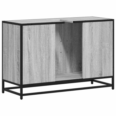 vidaXL Ντουλάπι νιπτήρα μπάνιου γκρι Sonoma 90x33x60cm