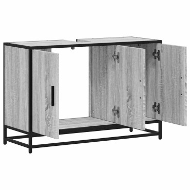 vidaXL Ντουλάπι νιπτήρα μπάνιου γκρι Sonoma 90x33x60cm