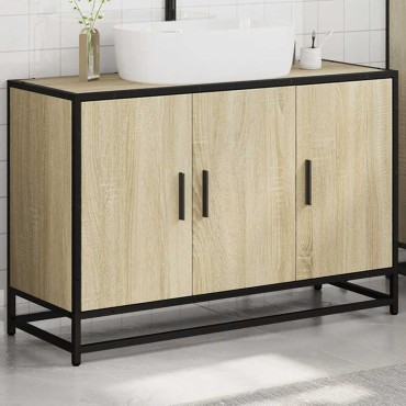 vidaXL Ντουλάπι νιπτήρα μπάνιου Sonoma Oak 90x33x60cm